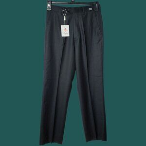 Royal Pinstripe Dress Pants Wool Blend  Formal Trousers BLk Size 30x40
